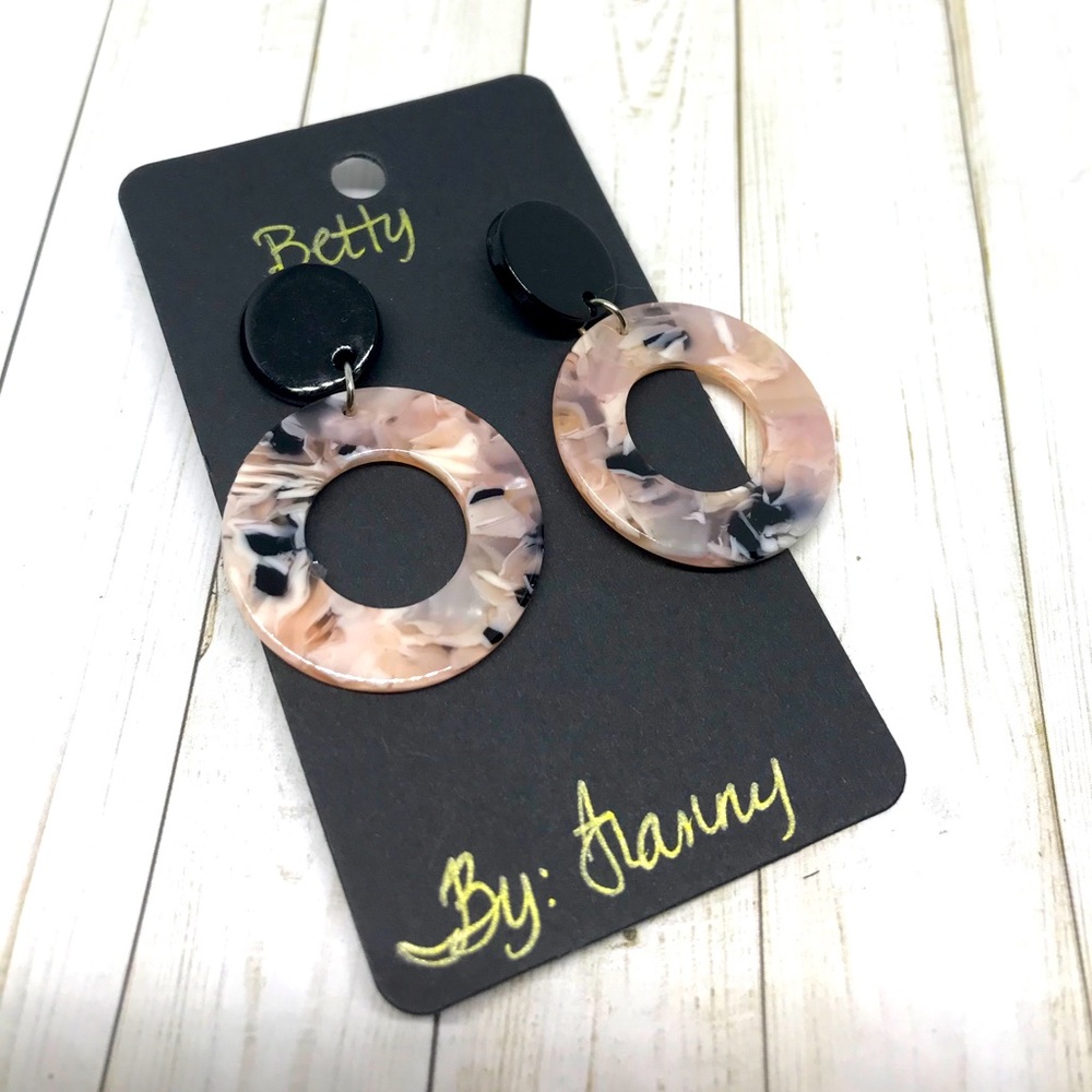 Post acetate earrings.